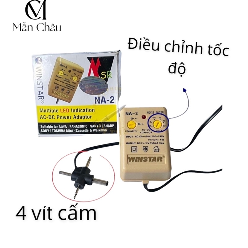 Ổn áp Na2-Cục sạc adapter Winstar chuyển đổi dành cho máy phun xăm