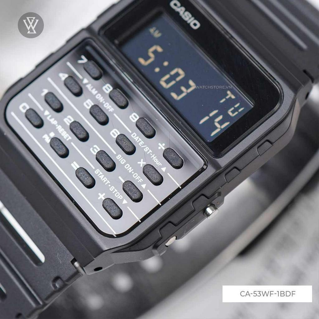 Đồng Hồ Điện Tử Unisex Casio WATCHSTORE CA-53WF-1BDF Thiết Kế Mặt Kính Nhựa 43,2×34,4mm Kèm Máy Tính Tiện Dụng
