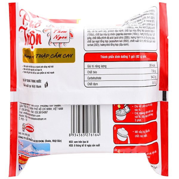[Date T11/23] Thùng 18 Gói Phở Trộn Đệ Nhất Vị Thập Cẩm Cay 82g