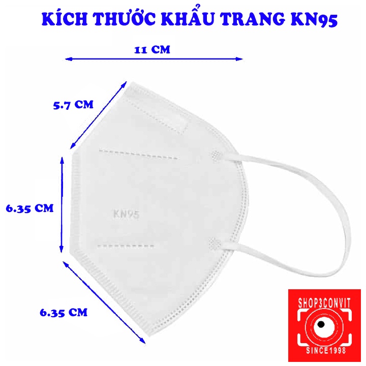 Khẩu trang kèm van lọc khí KN95 trắng