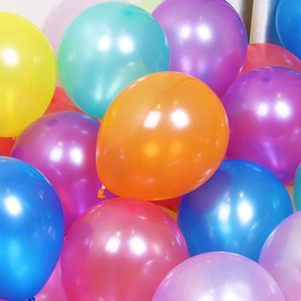 Bộ 10 bong bóng cao su nhiều màu trang trí tiệc