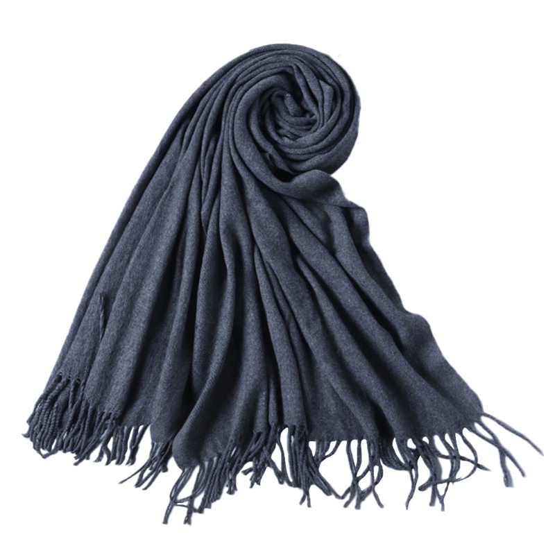 Khăn Choàng Cổ Vải Cashmere Phối Tua Rua Thời Trang Mùa Đông Cho Nam Và Nữ