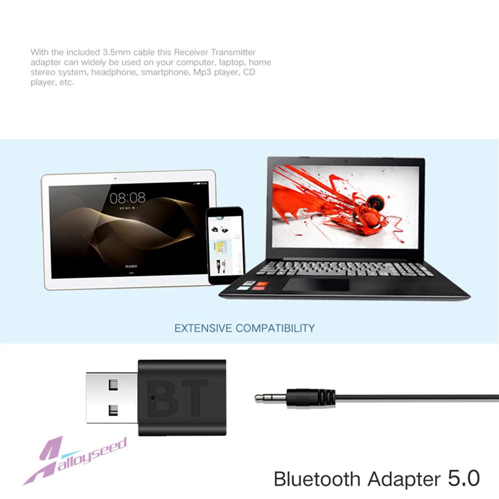 Usb Bluetooth 5.0 Nhận Âm Thanh Aux Không Dây Đầu Cắm 3.5mm
