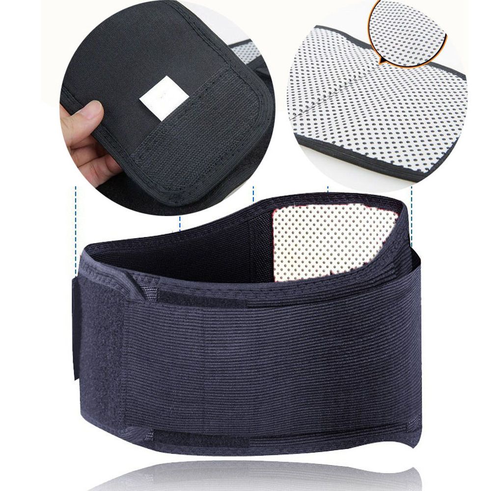 [Hàng mới về] Đai nịt bụng tự tạo nhiệt màu đen tùy chỉnh thoải mái hỗ trợ chăm sóc sức khỏe tiện lợi