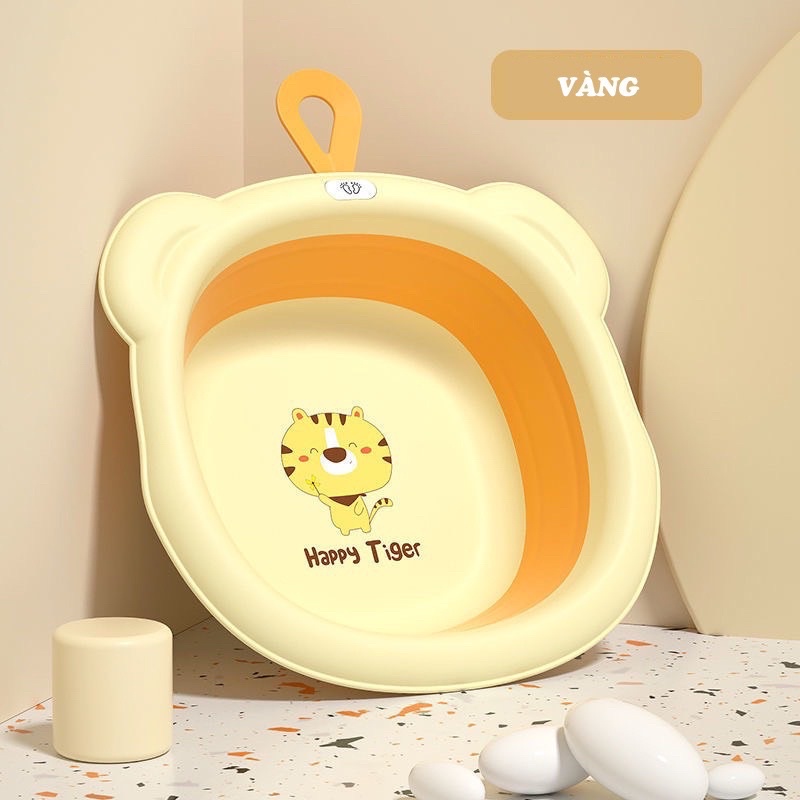 Chậu tắm gấp gọn đa năng silicon tiện lợi, dễ thương hình Hổ Tiger dễ thương cho bé