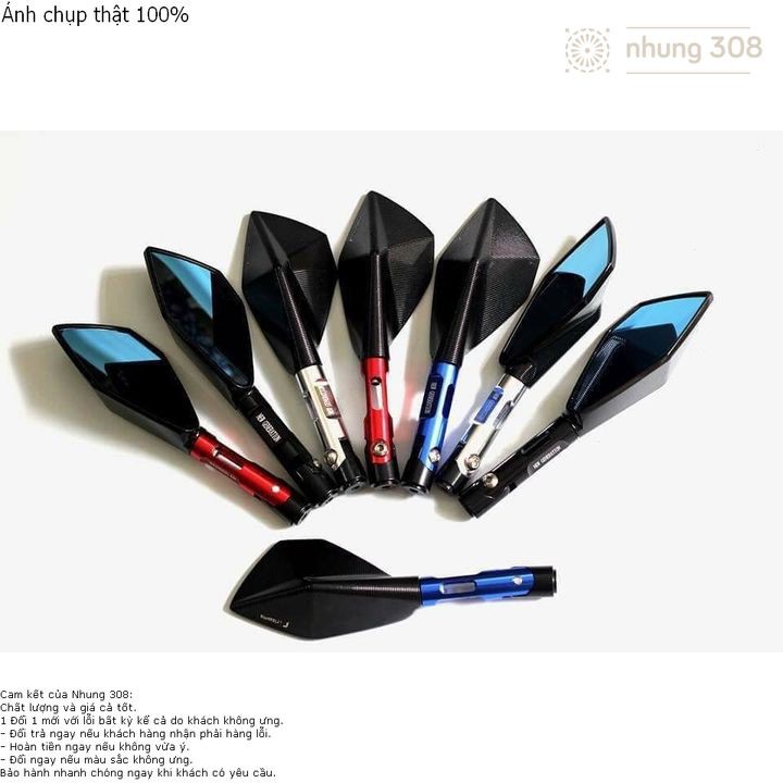 Kính Chiếu Hậu Xe Máy Gương Xe Máy Rizoma 5 Cạnh L2 Màu Cán Hợp Thời Trang cho Wave, Sh, AB, Ex, SHmode, honda winner...