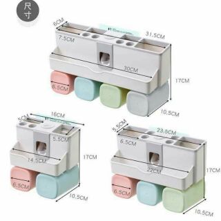 Bộ nhả kem đánh răng lúa mạch kèm 2 cốc, 3 cốc và 4 cốc