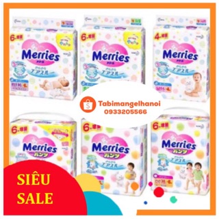 Bỉm merries nội địa nhật dán/ quần nb96/s88/m68/m64/l58/l50/xl44/xxl28