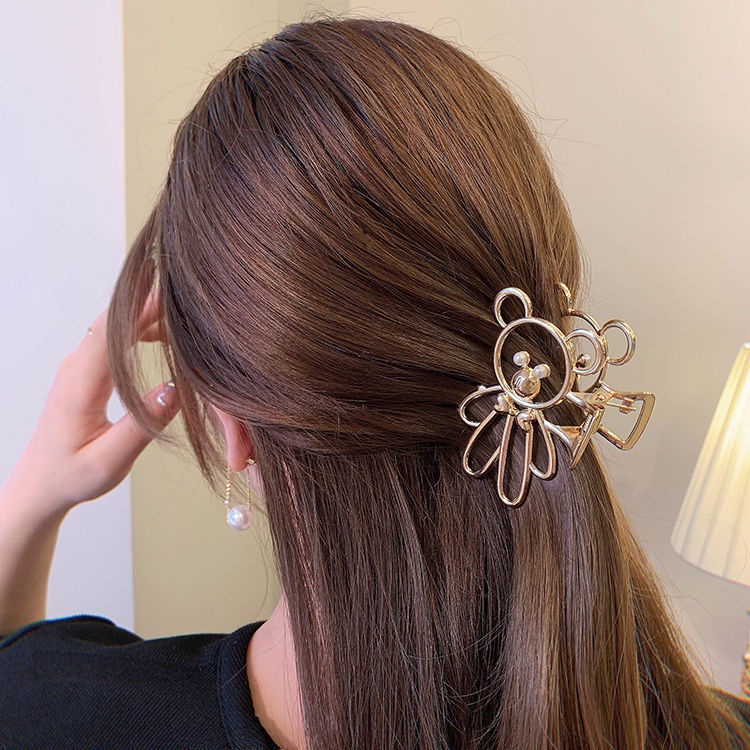 Kẹp tóc cỡ lớn hình đầu gấu thời trang mùa hè cho nữ