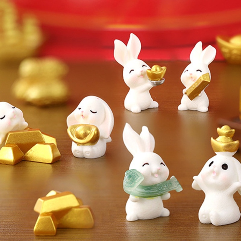 Tượng Thỏ Con Hoạt Hình Thu Nhỏ Dễ Thương Sáng Tạo Dùng Để Trang Trí