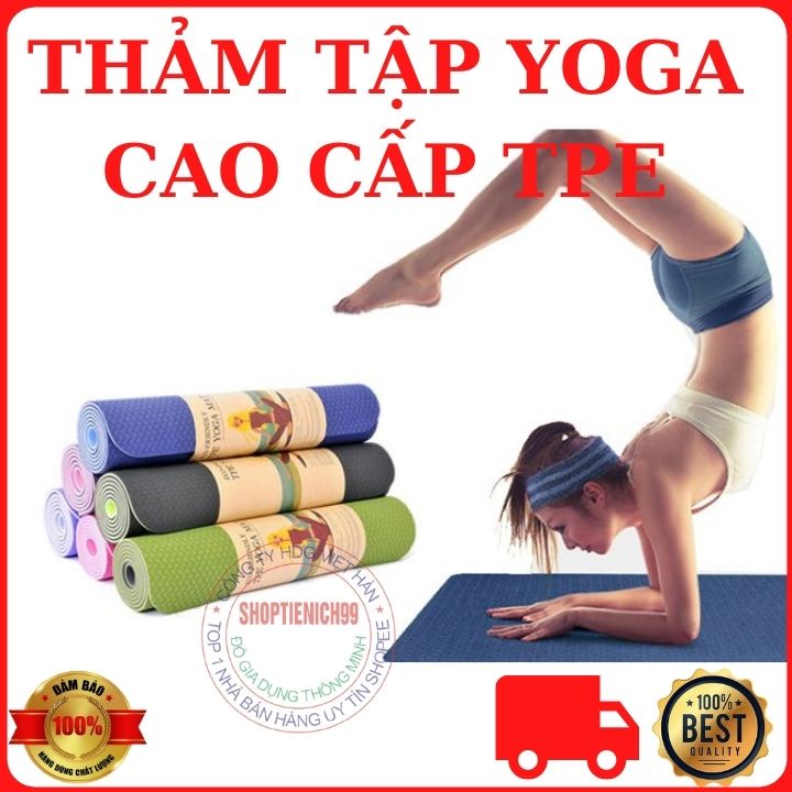 Thảm Tập YOGA, Thảm Tập GYM  TPE Cao Su Non Cao Cấp Nhiều Màu Sắc Nhập Khẩu giá Rẻ Chống Trơn Trượt Và An Toàn Cao.