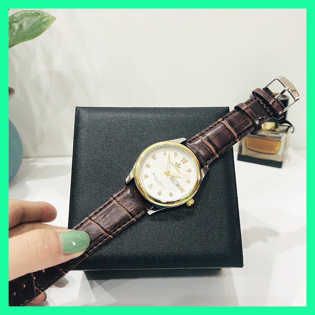 Đồng Hồ Nam FOURRON Dây Da Pu Bền Đẹp 2 Lịch Ngày Thứ | BigBuy360 - bigbuy360.vn