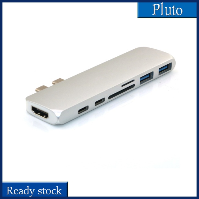 Mới Bộ Chuyển Đổi Hub Type-c Usb3.1 Usb-c Hdmi-3.0 7 Trong 1 Bằng Kim Loại Cho Macbook Pro