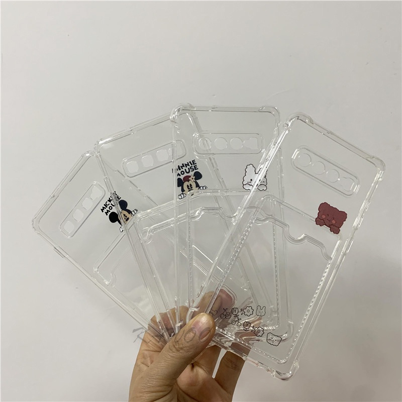 Ốp Điện Thoại TPU Mềm Trong Suốt In Họa Tiết Hoạt Hình Có Ngăn Đựng Thẻ Cho Samsung S10 Plus Note 8 9 Note 10