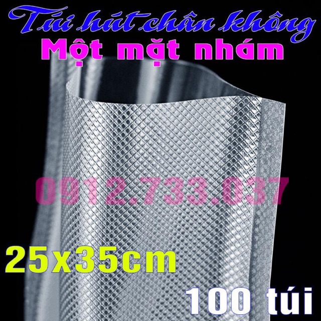 Bịch (100 cái) túi hút chân không một mặt nhám size 25x35 (100 cái= 1,7kg) kho sỉ SLL