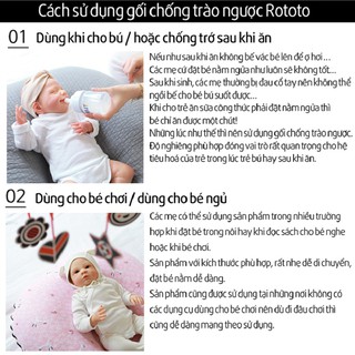 Gối chống trào ngược cho bé nhập khẩu chính hãng ROTOTO BEBE - Thiết kế mới đặt biệt