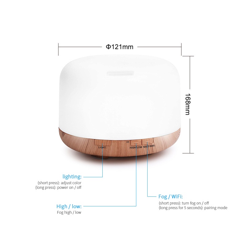 GOOGLE Thông Minh Máy Khuếch Tán Tinh Dầu Điều Khiển Qua Ứng Dụng Điện Thoại Kết Nối Wifi 500ml