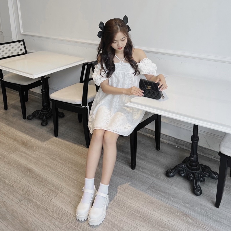 Đầm ren trễ vai cúc ngọc tiểu thơ &quot;Sophia Dress&quot; (ảnh thật)