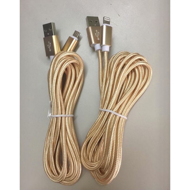 💥💥 Dây Cáp Sạc Dài 3M Dây Dù, Sạc Nhanh- Dành cho Ipone và Samsung siêu bền