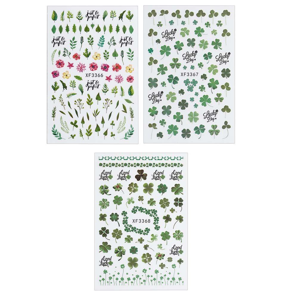 Miếng Dán Trang Trí Móng Tay 3D Tự Dính Hình Lá Mùa Xuân Hè