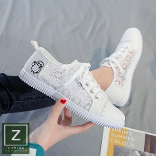 Giày nữ thể thao sneaker đế bằng lưới ren xu hướng Hàn Quốc GN141