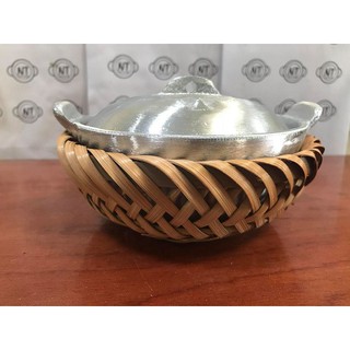 Niêu cơm gang 1 người ăn loại tốt doa bóng có rế lót