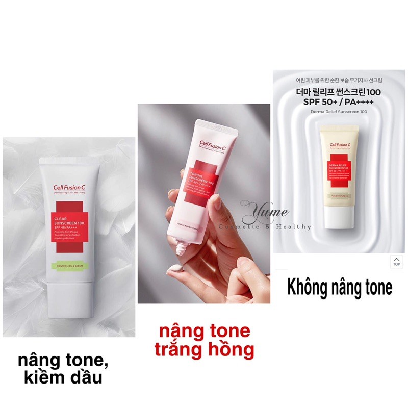 KEM CHỐNG NẮNG CELL FUSION C- VÀNG DERMA RELIEF SUNSCREEN 100