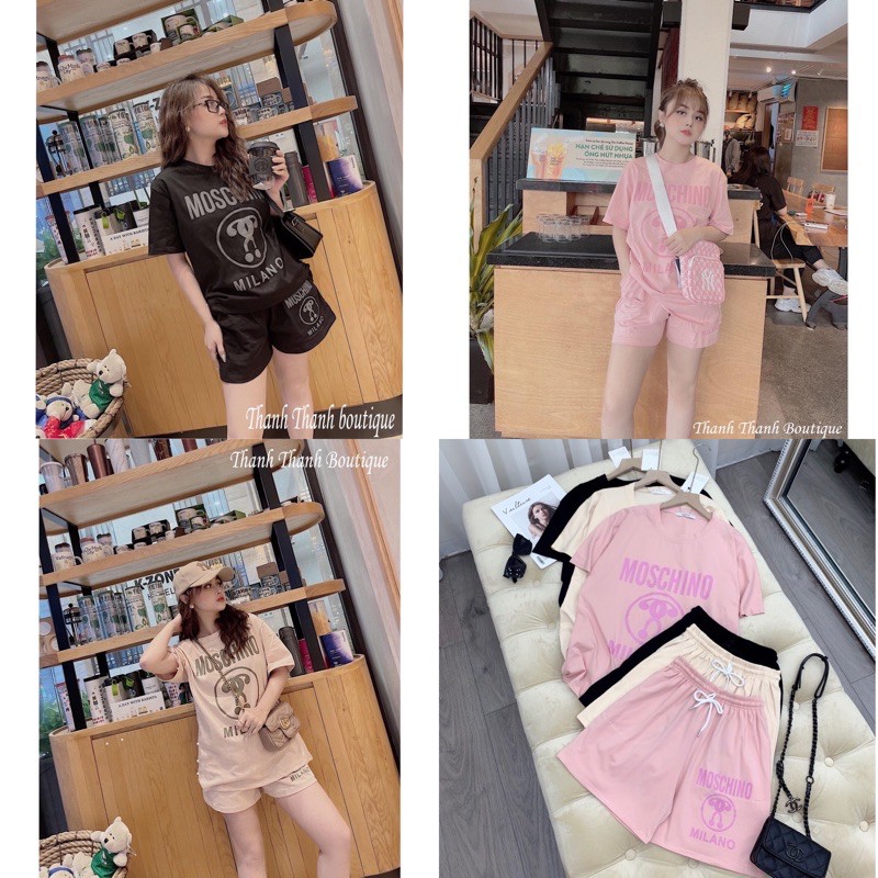 Bộ mặc nhà bộ moschino cộc tay (SE003)