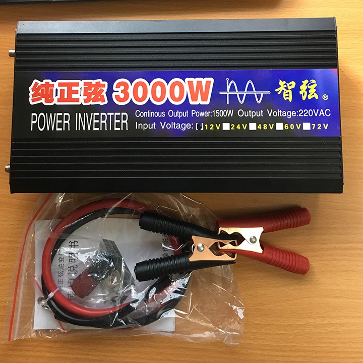 Bộ Chuyển Đổi Nguồn Điện 12V Lên 220V 3000W Sin Chuẩn