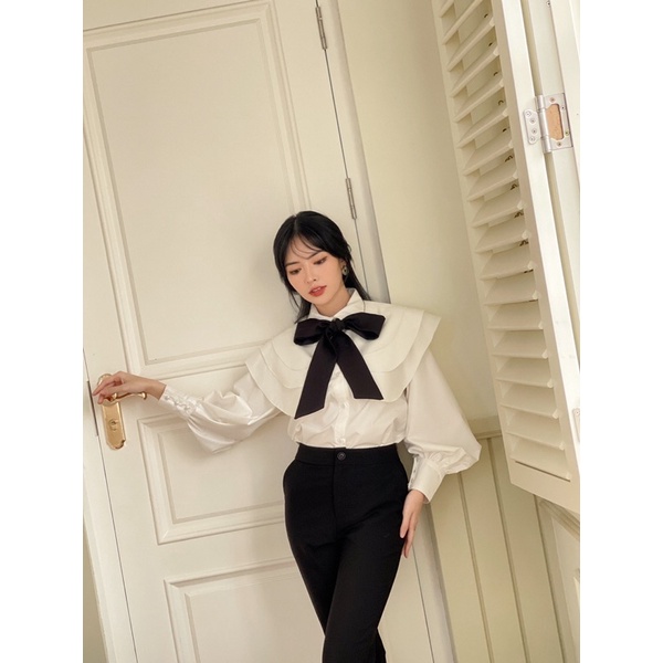 Áo thô nơ thắt 3 lớp cách điệu chống nhăn AUDREY TOP