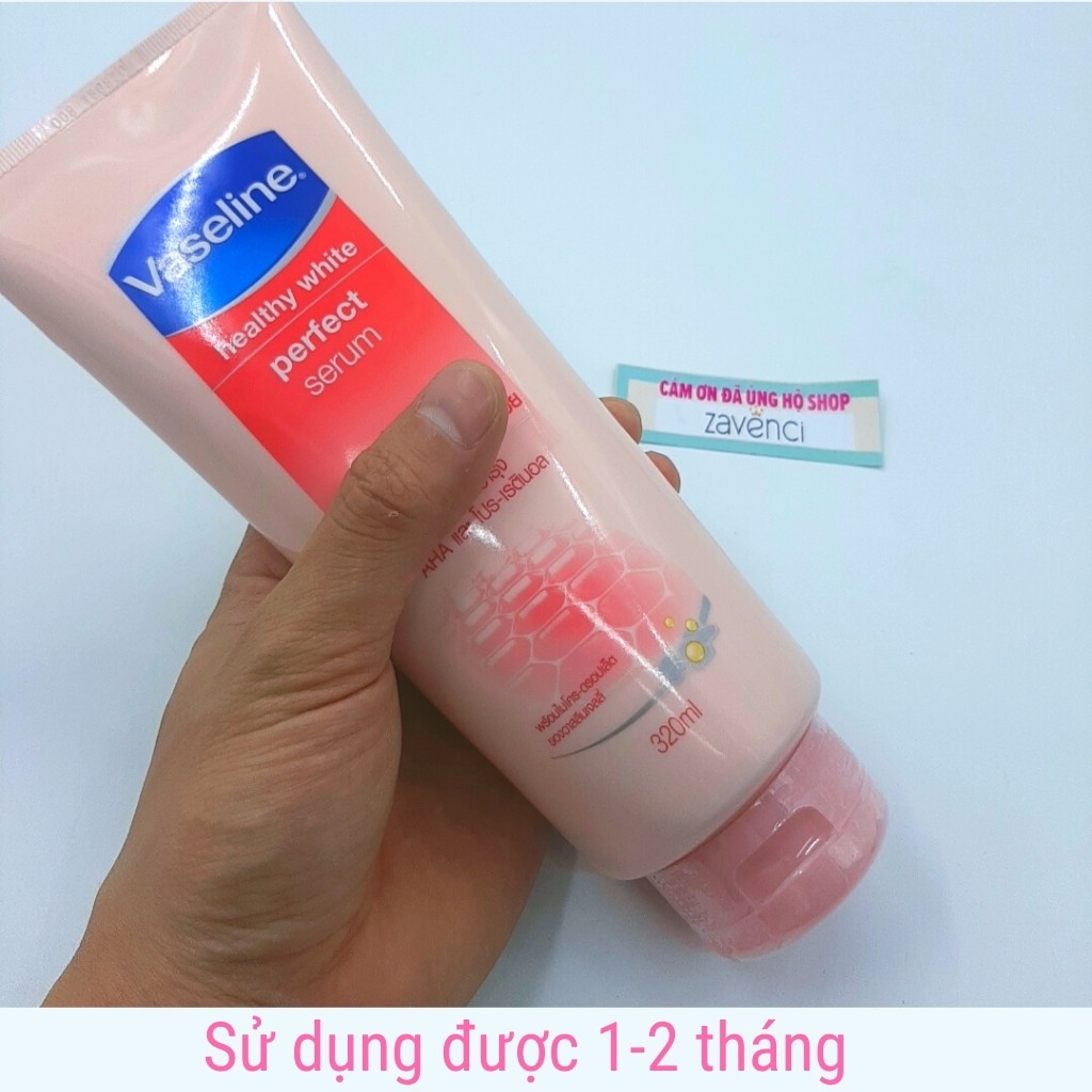 Sữa dưỡng thể VASELINE Healthy White Perfect Serum 10X Dưỡng Trắng Da Hiệu Quả Nhanh Chóng Chỉ Sau 14 Ngày (320ml)