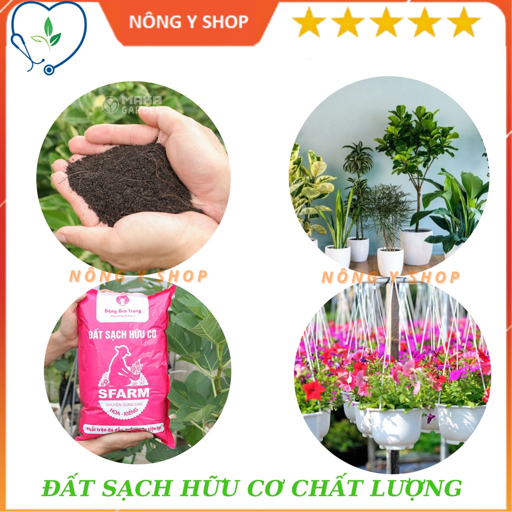 Túi 5dm3 ~2kg- Đất sạch hữu cơ Sfarm dùng cho hoa kiểng