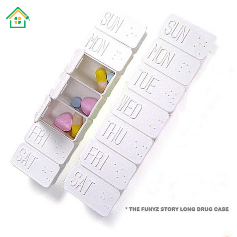 Hộp đựng thuốc viên mini chia bảy ngăn đáng yêu tiện lợi