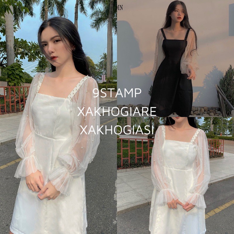(CLIP THẬT) Đầm dự tiệc tay lưới đính hạt | BigBuy360 - bigbuy360.vn