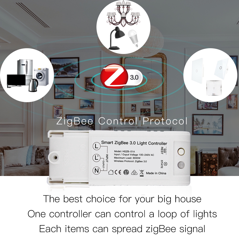 AC100-240V Smart ZigBee 3.0 Light Controller DIY Smart Home Modified Switch Work With Echo Plus Alexa SmartThings | BigBuy360 - bigbuy360.vn