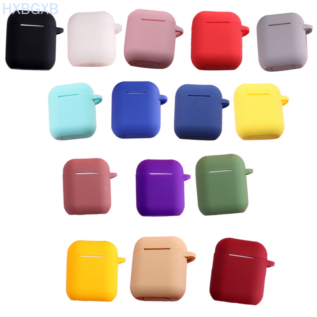 HXBG Earphone Charging Case Protector Anti-lost Silicone Solid Color Design Protective Cover Replacement For AirPods