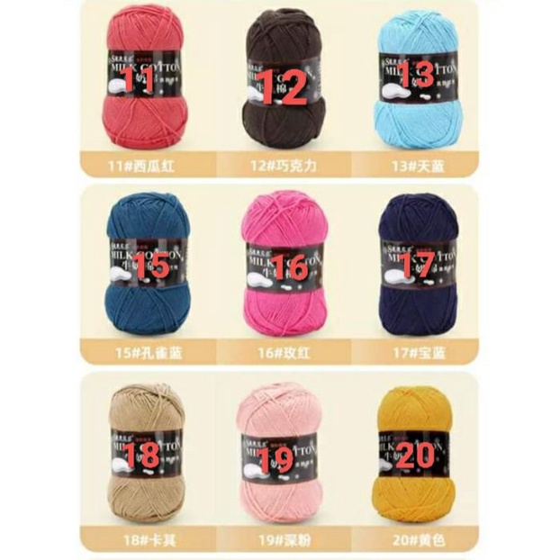 Len milk loại 1 125gr màu từ 1-50