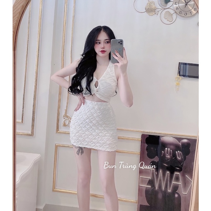 Set áo yếm xốp + chân váy