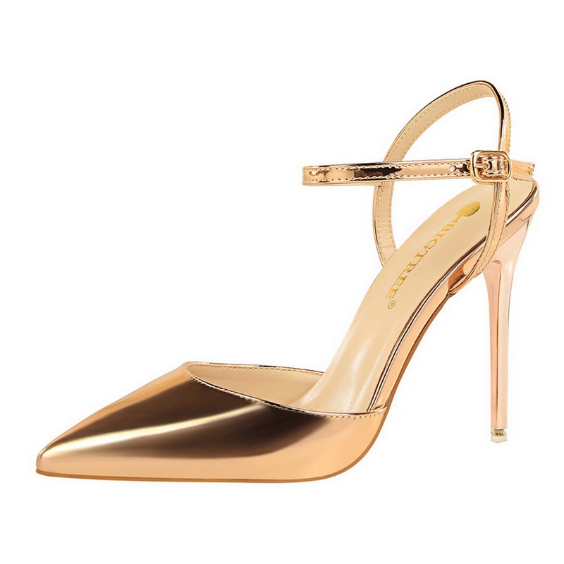 Giày cao gót BIGTREE Mall-86-1 mũi nhọn chất liệu da bóng phong cách Âu Mỹ cho nữ 10.5cm