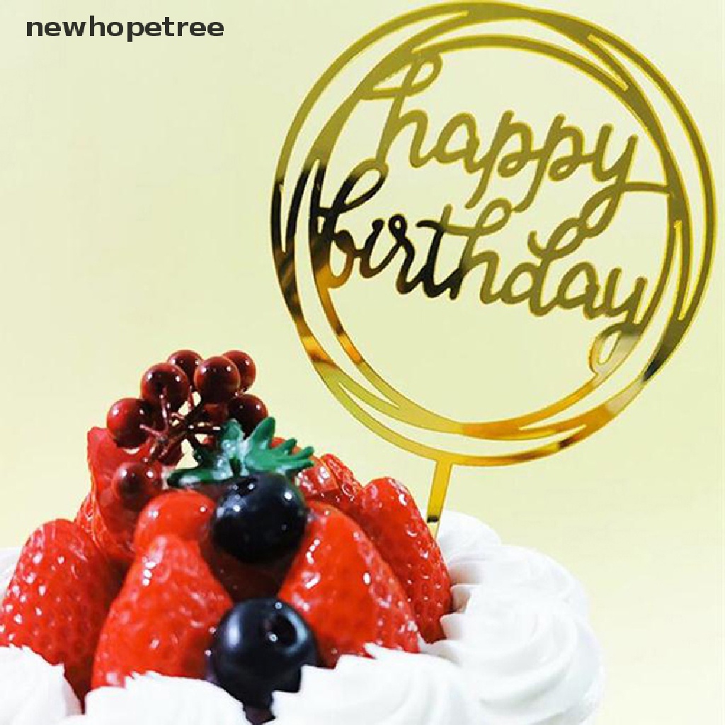 Set 10 Que Chữ Happy Birthday Trang Trí Bánh Kem Bằng Acrylic