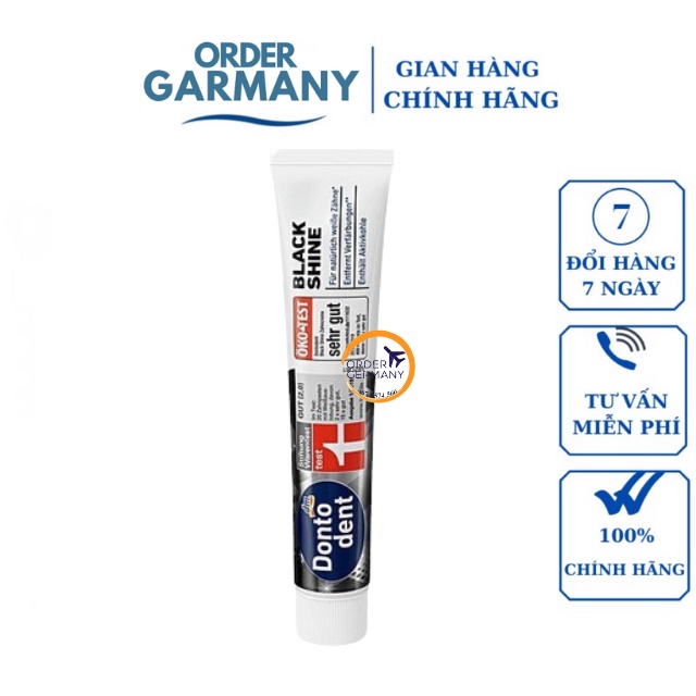Kem đánh răng từ than hoạt tính dontodent Đức 75ml