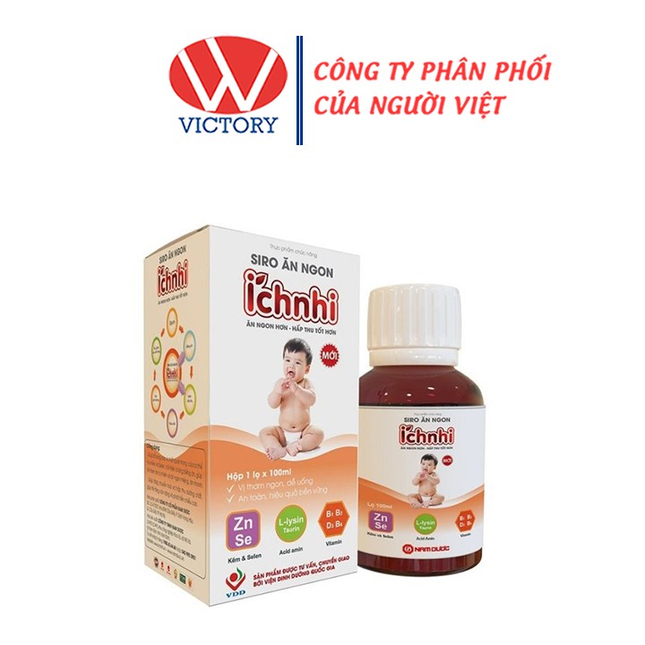 Siro ăn ngon Ích Nhi (Chai 100ml) - Giúp Bé Ngon Miệng - Victory Pharmacy