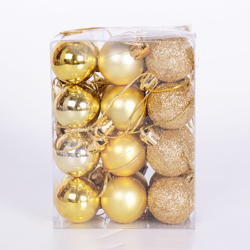 24pcs /set Christmas Ball Tree Decoration Diameter Xmas Balls Decorations Gift Hanging Ornament