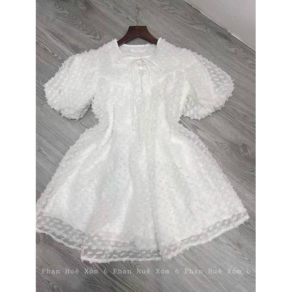 Đầm bông suông babydoll tay bồng