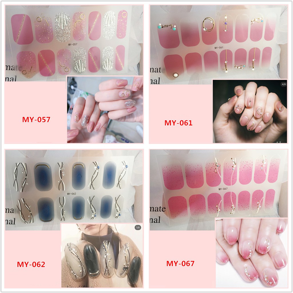 3D Vision Ngón Tay Miếng Dán Móng Tay Phong Cách Đảng Móng Tay Nghệ Thuật Kim Cương Ngọc Trai Đá Quý