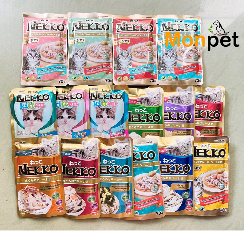 Thức Ăn Sốt Pate Nekko Nhiều Vị Cho Mèo 70g