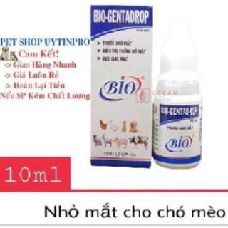 NƯỚC NHỎ MẮT BIO GENTADROP cho Chó Mèo Thú Cưng chai 10ml - tl