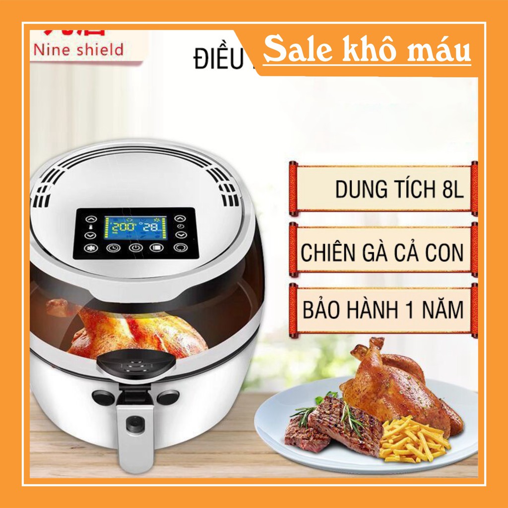 NỒI CHIÊN KHÔNG DẦU 8L NINE SHIELD CÔNG NGHỆ INVENTER [GIÁ HỦY DIỆT]