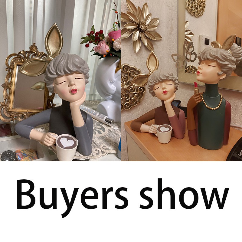 Bình hoa tượng cô gái nhập khẩu trang trí nhà cửa phong cách hiện đại