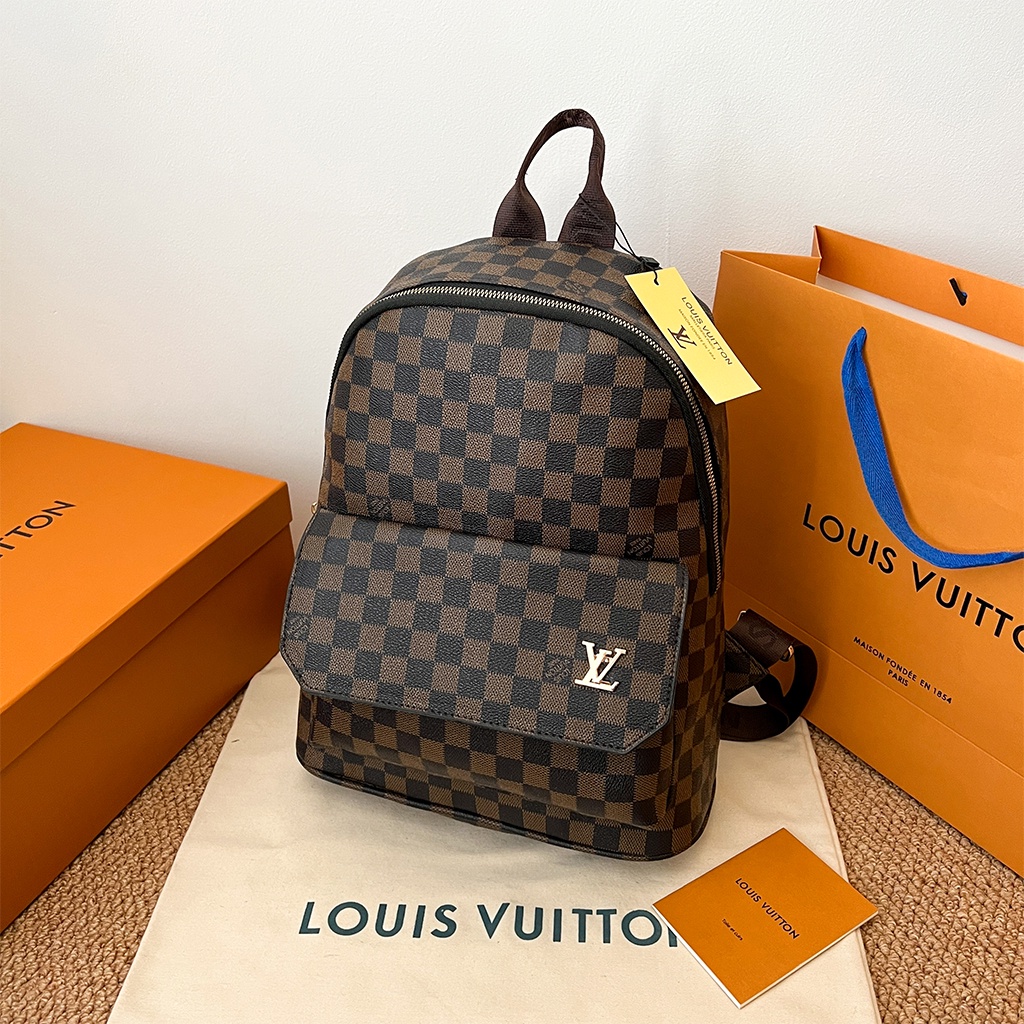 Balo da nam nữ thời trang Cặp đi học PUKA Balo LV da pu cao cấp chống nước phong cách unisex ulzzang